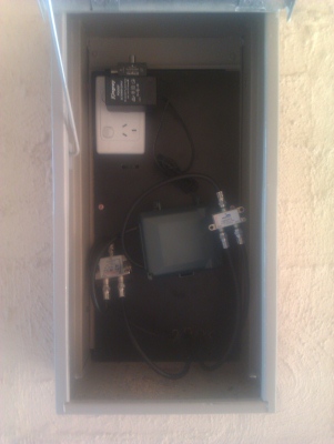 New enclosure for DTV distribution equipment adjacent to U50 - inside